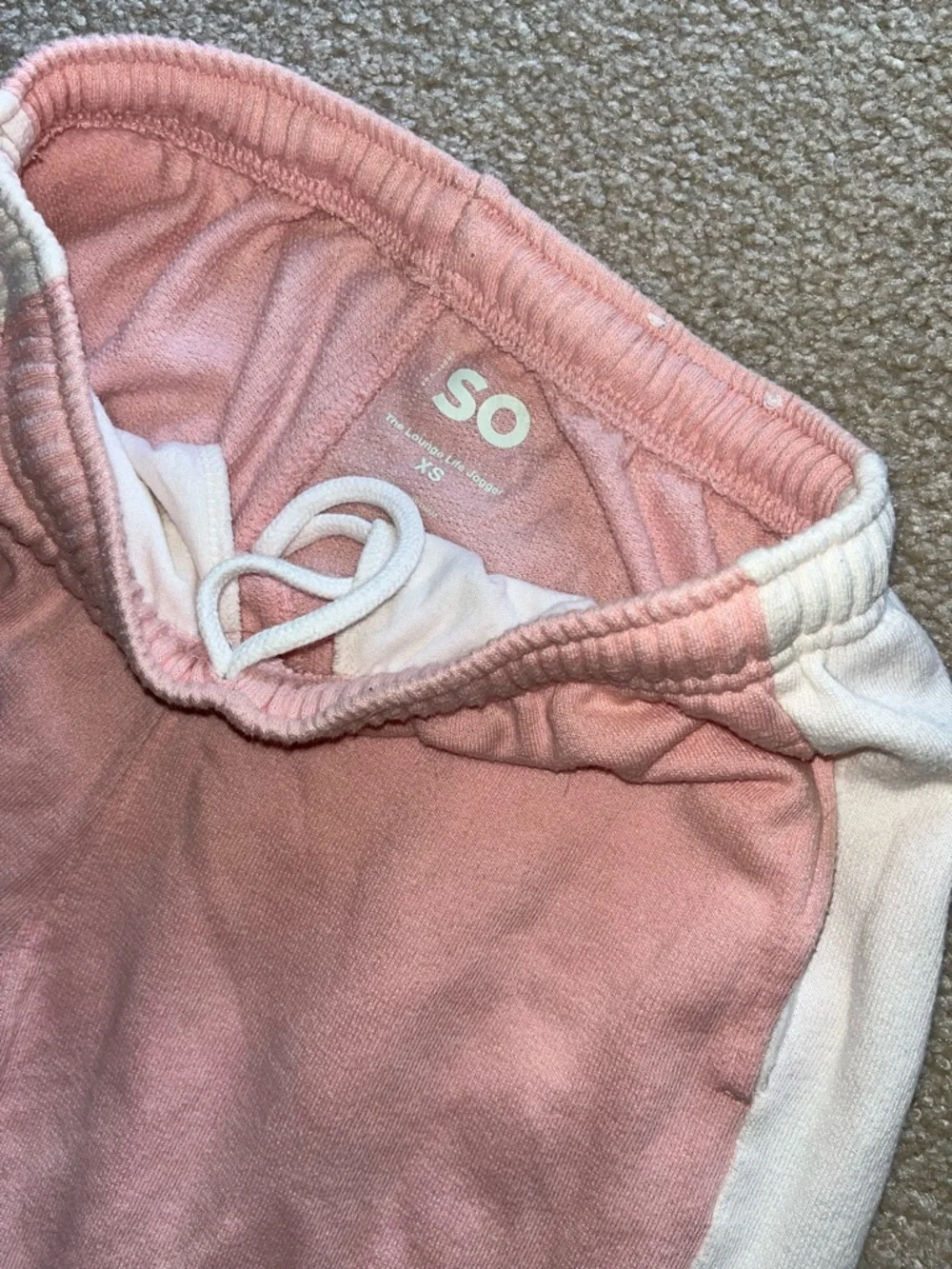 Pink Joggers with White Side Stripes - Casual Sweatpants - Picture 3 of 6